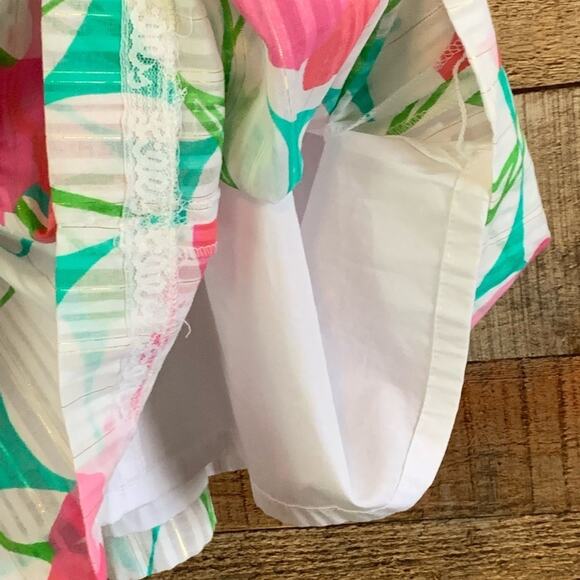 Lilly Pulitzer Betsey Had Me A Blast Strapless Dress Floral Beaded Halter SZ 4 6 - Picture 8 of 14